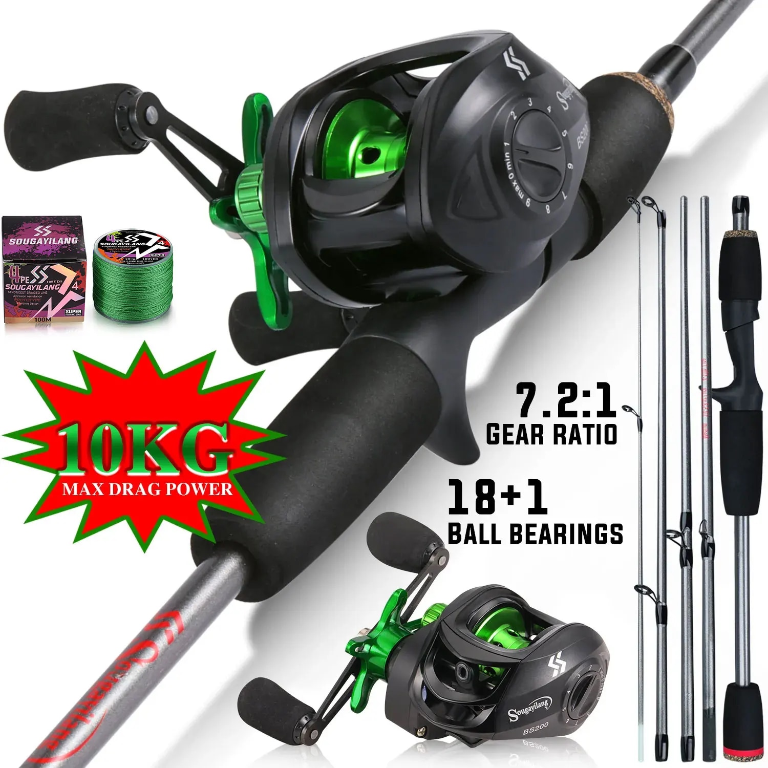 Fishing Line Spooler - Wędka Sougayilang Combo 1,7 m Wędka