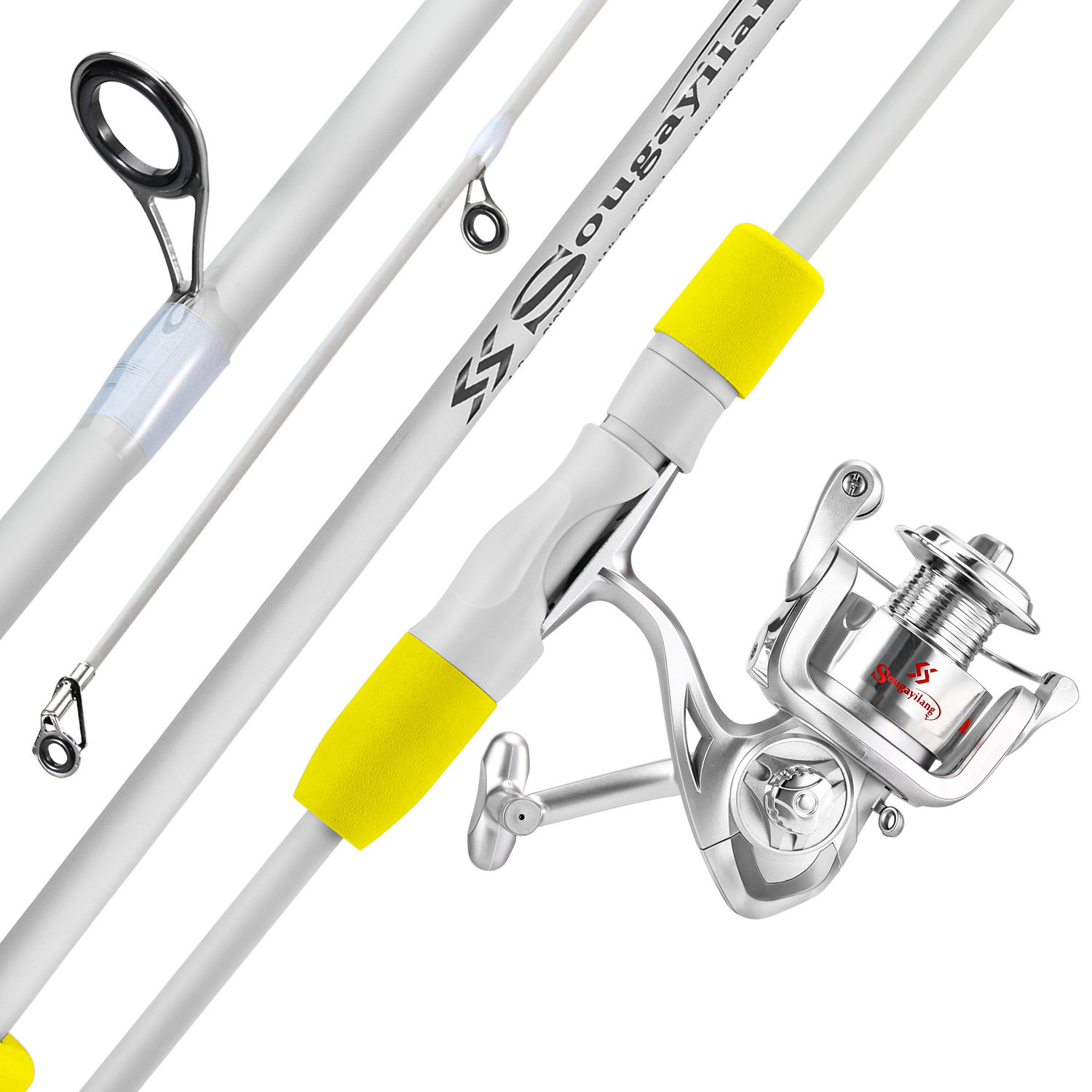 Fishing Line Spooler - Zestaw wędkarski Sougayilang: 2-częściowa wędka spinningowa